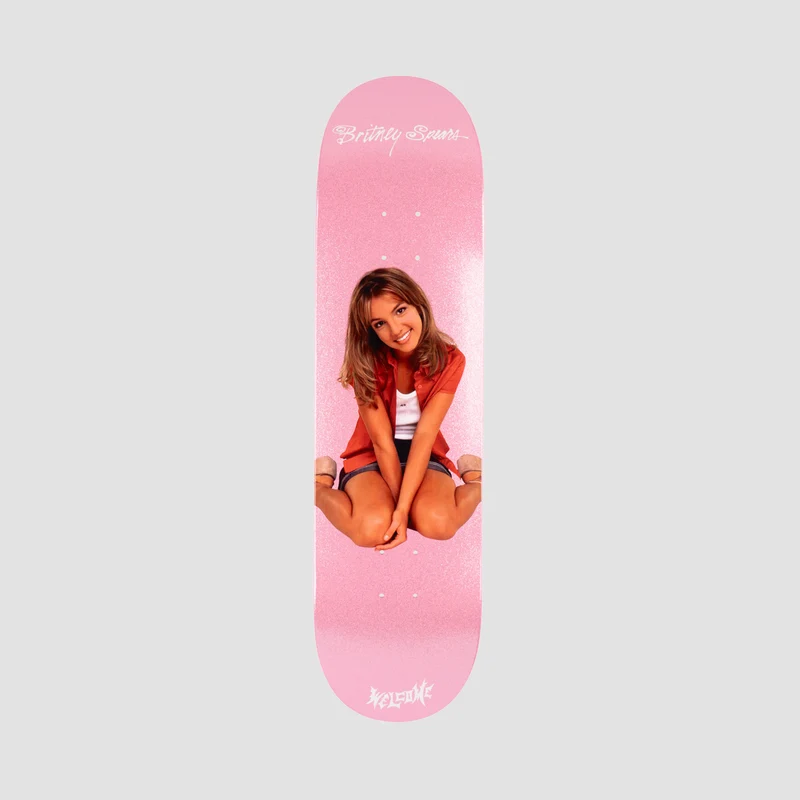 Welcome X Britney Sprears Baby One More Time Skateboard Deck Pink Glitter - 8.25" 8.25 Inches / Pink Glitter