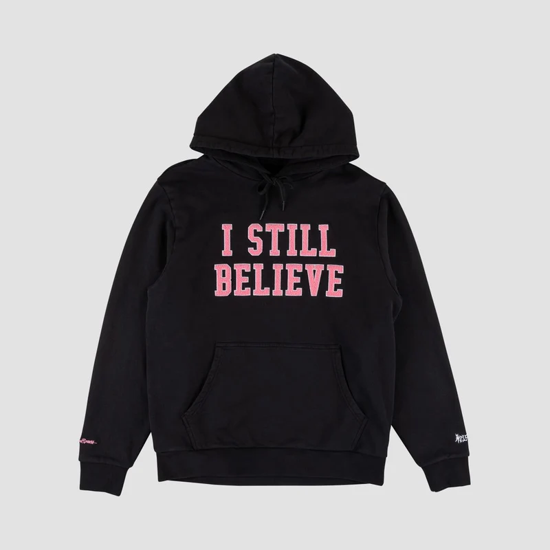 Welcome X Britney Sprears Believe Pigment-Dyed Pullover Hoodie Black Medium / Black