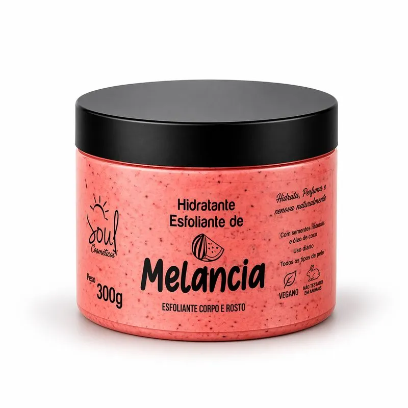 Hidratante Esfoliante Corpo e Rosto 300g Soul Cosméticos