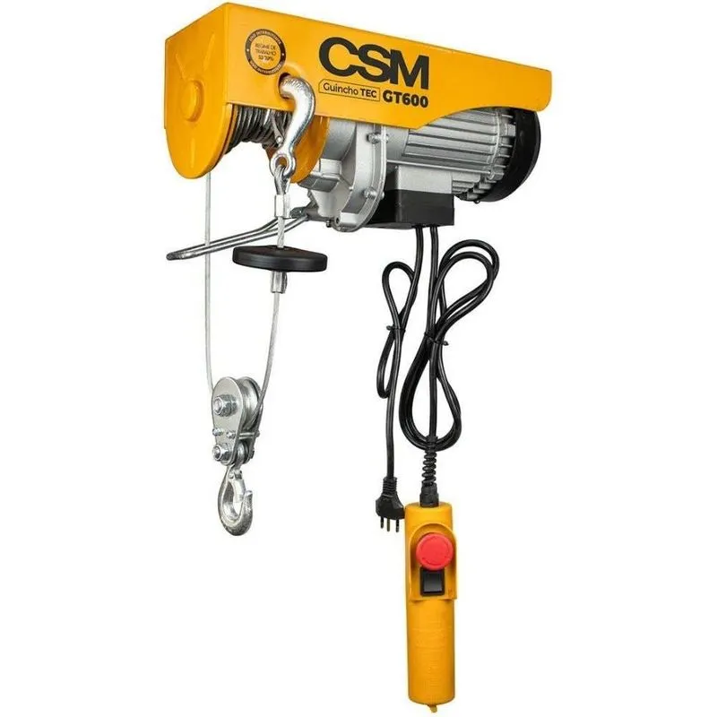 Guincho Tec Cabo De Aço Com Trole Monofásico 220v Gt300/600 Csm