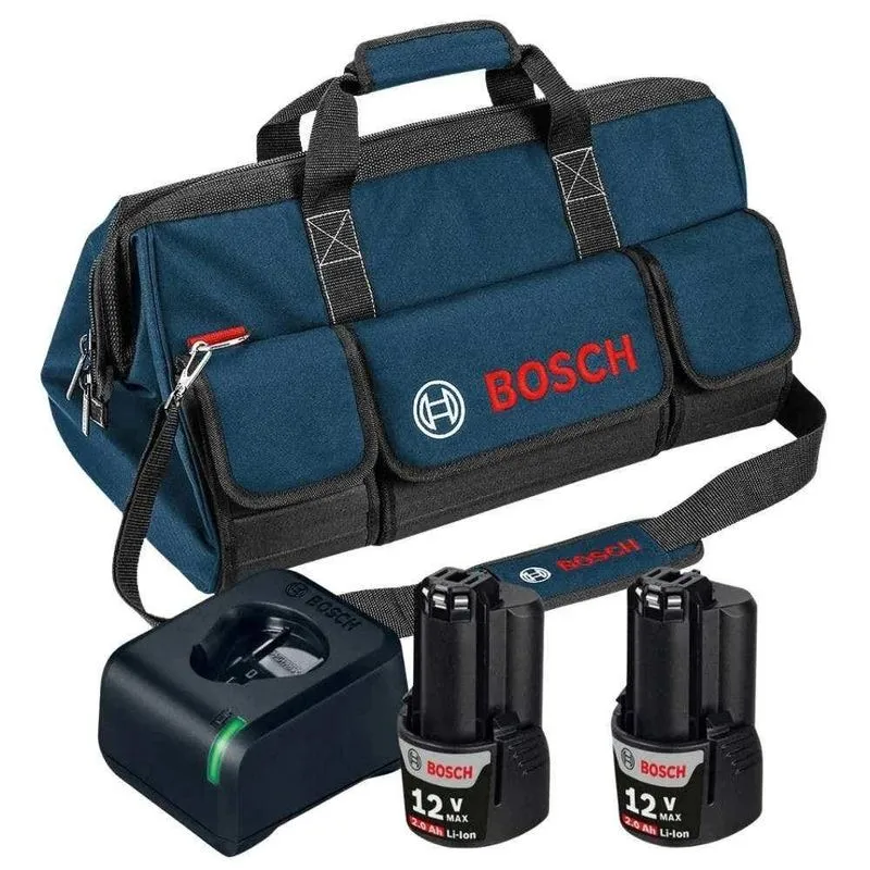 Bolsa Para Ferramentas Grande Com 2 Baterias 2,0ah 12v E Carregador Bilvolt Bosch