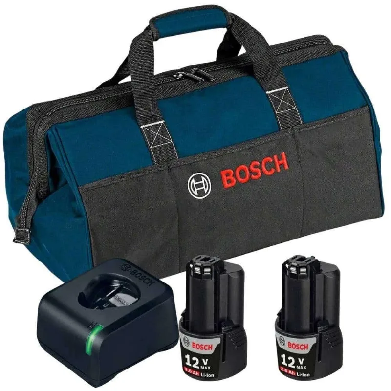 Bolsa Para Ferramentas Média Com 2 Baterias 2,0ah 12v E Carregador Bivolt Bosch
