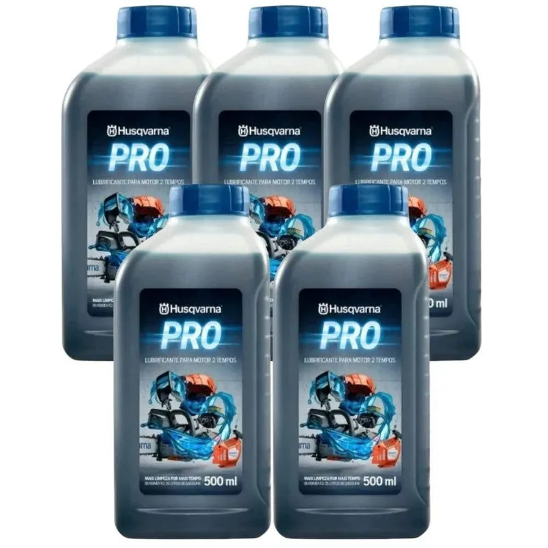 Óleo Lubrificante Para Motor A Gasolina 2 Tempos 500 Ml 5 Unidades Pro Husqvarna