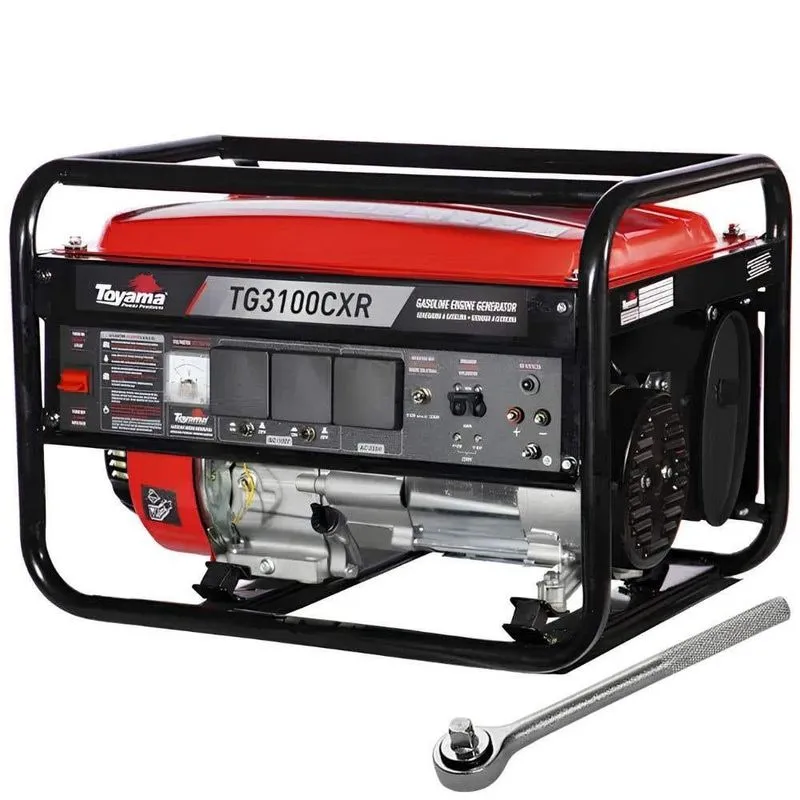 Gerador De Energia Gasolina 4t 3,2kva Bivolt Toyama Com Chave Catraca 7pol Sparta