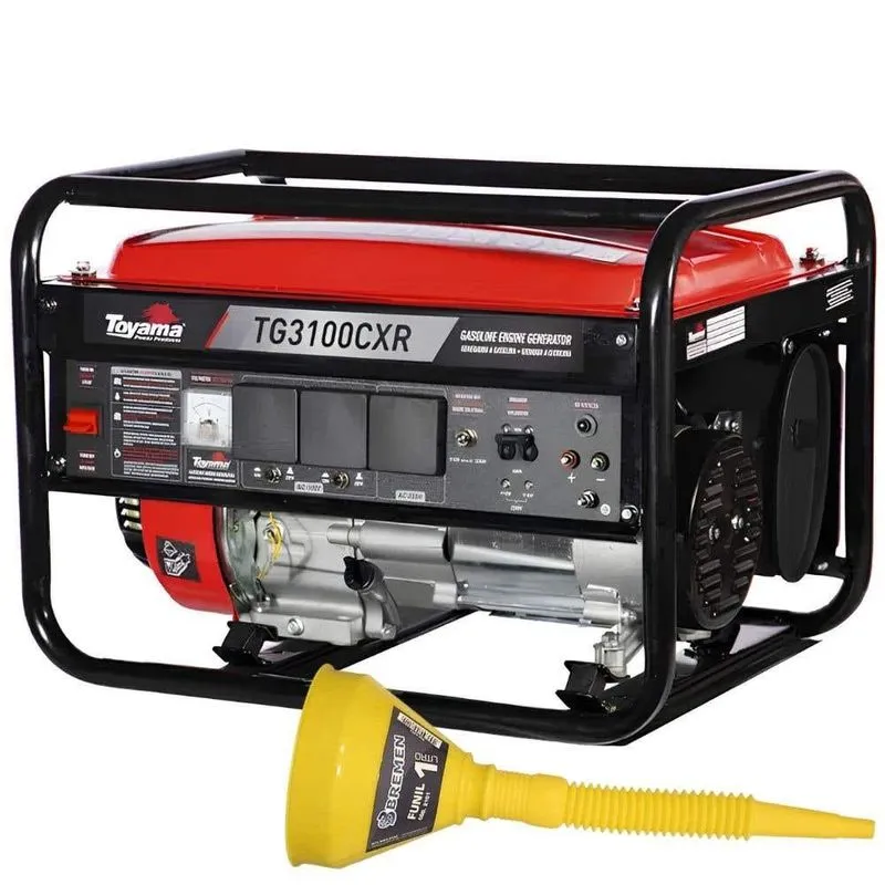 Gerador De Energia Gasolina 4t 3,2kva Bivolt Toyama Com Funil Amarelo 135mm Bremen