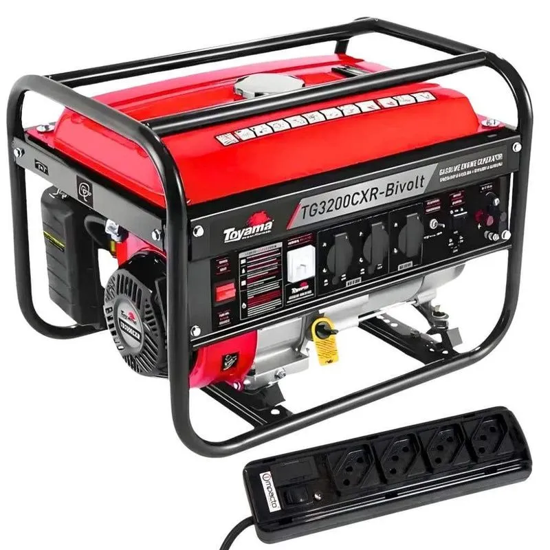 Gerador Gasolina 3,1kVA TG3200CXR Bivolt Com Filtro De Linha 4 Tomadas Kitec