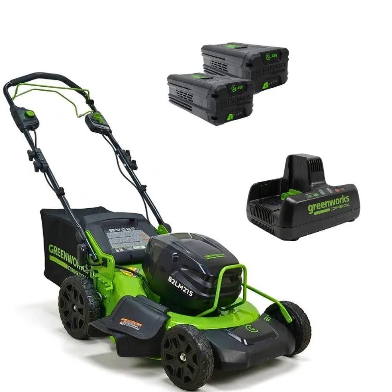 Cortador De Grama Brushless 82v Com 2 Baterias 4,0ah + Carregador Bivolt Greenworks