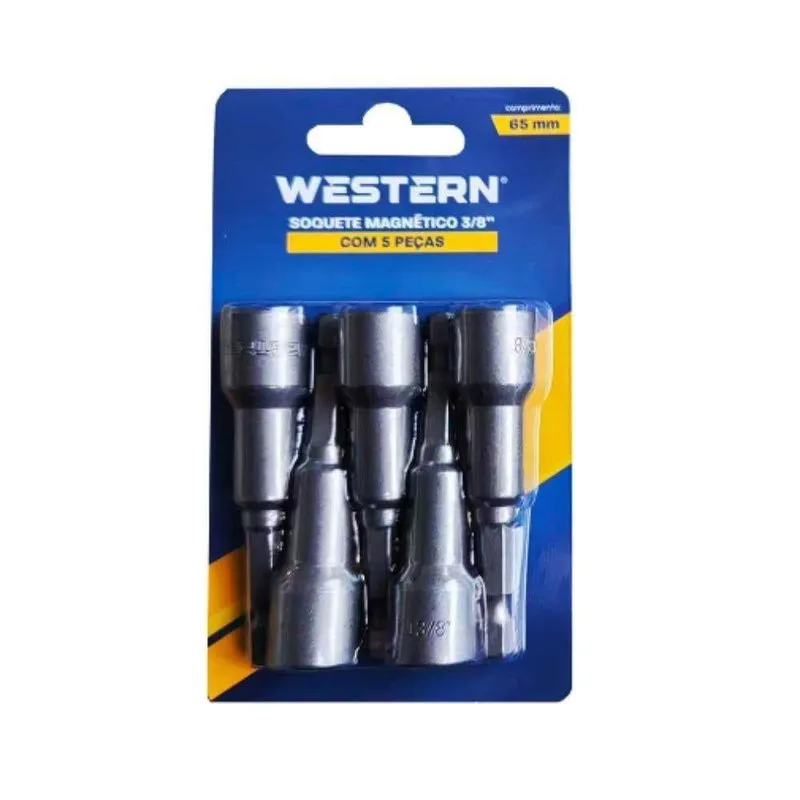 Jogo De Soquetes Magnéticos W-98 Com Sistema Magnético Cinza Western 5 Peças