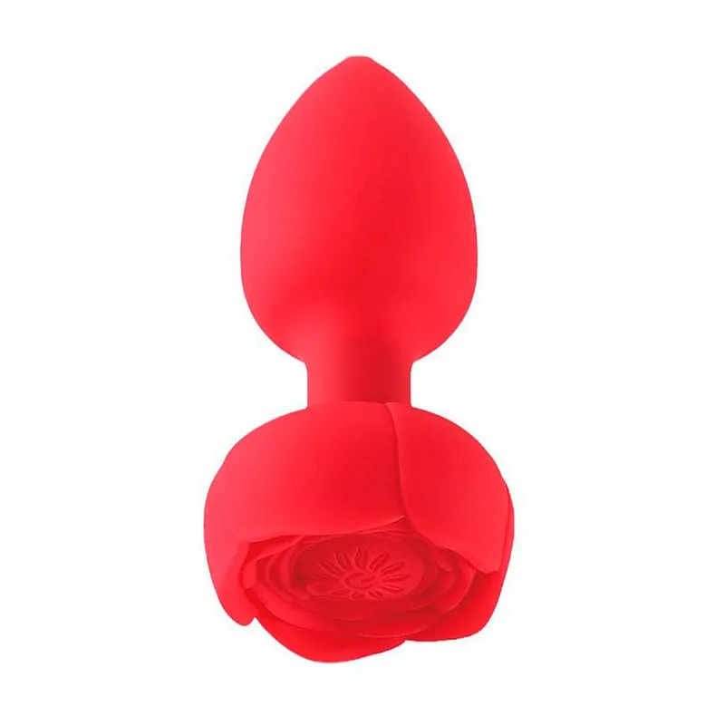 Body Massager Plug Anal em Formato de Rosa com Controle e 10 Modos de Vibração Sexy Import