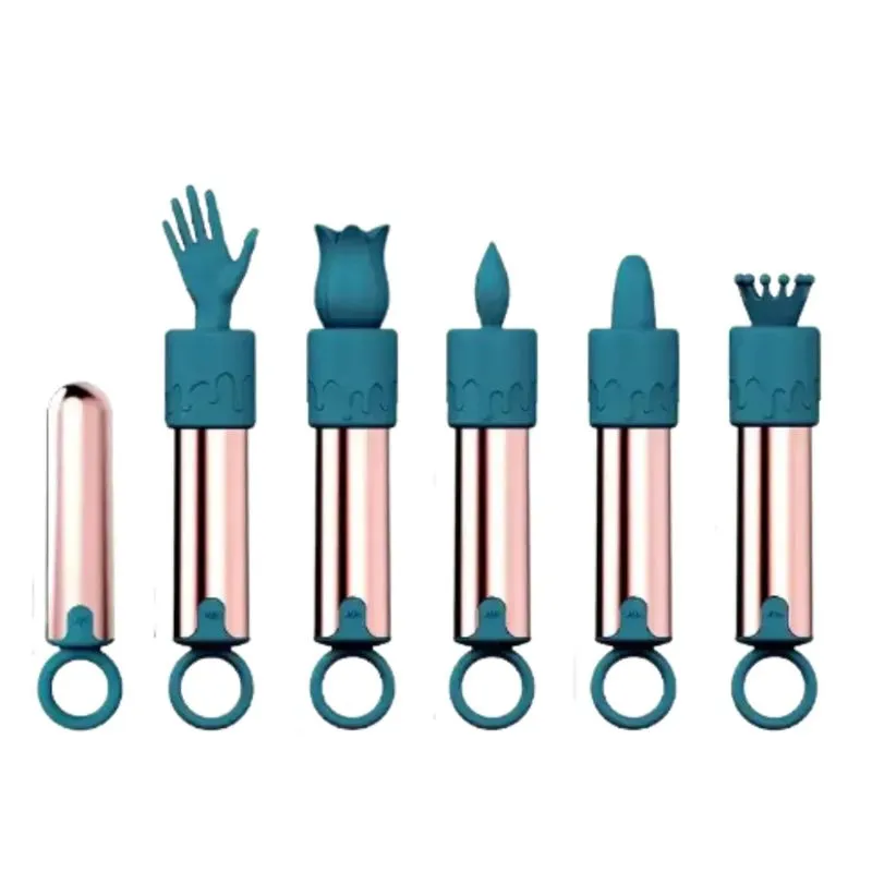 Cápsula Vibratória com 5 Acessórios para Estimulação e 12 Modos Me Ame Sex Toys