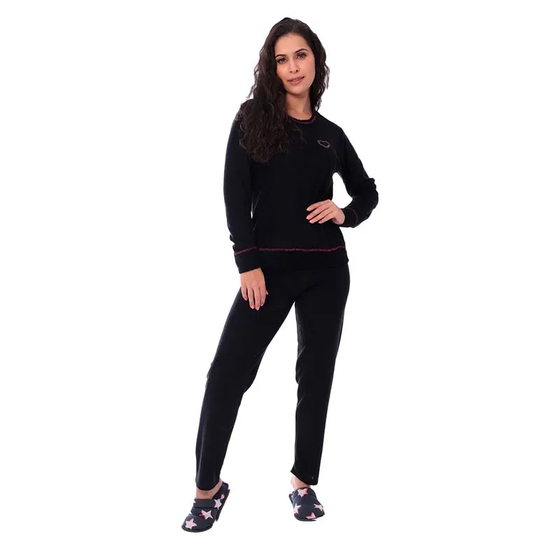 Pijama Classic Plush com Manga Longa e Calça Coleção Inverno Victory