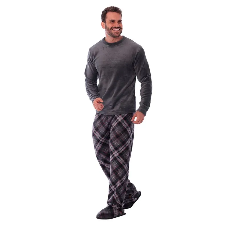 Pijama Lord Masculino Fleece com Manga Longa e Calça Coleção Inverno Victory
