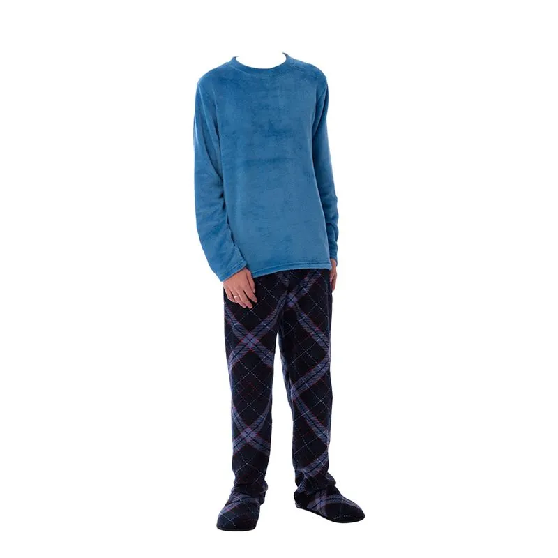 Pijama Lord Juvenil Masculino Fleece com Manga Longa e Calça Coleção Inverno Victory