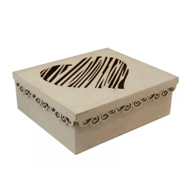 Caixa Vinho Coração 27x24x9cm em MDF Miess