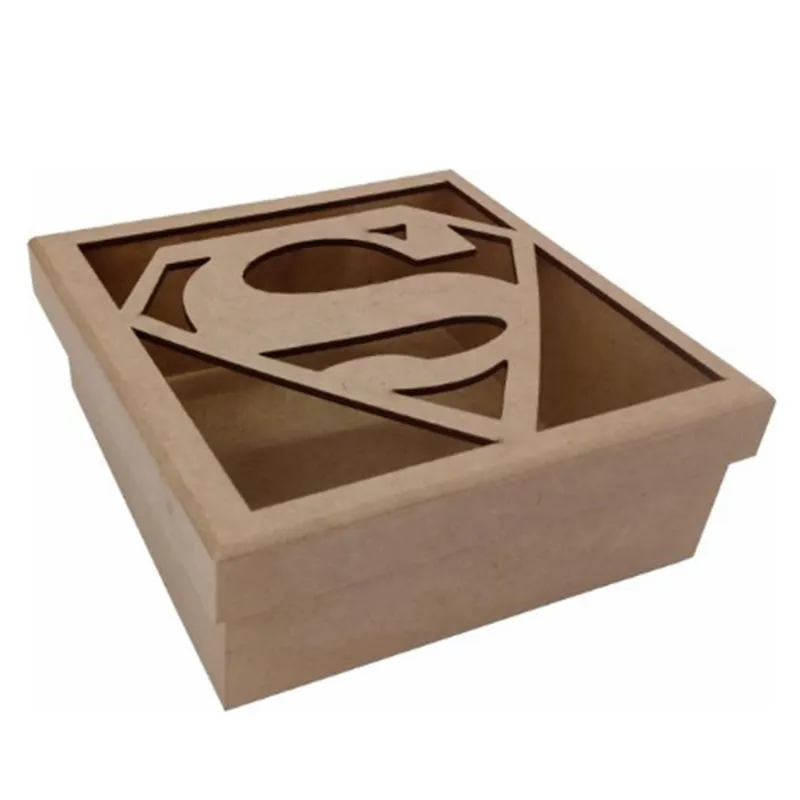 Caixa Super Homem 16x16x6cm em MDF Miess