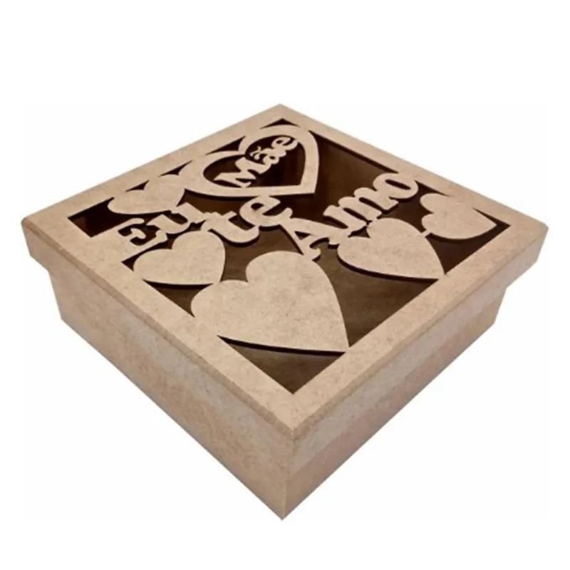 Caixa Mãe Eu Te Amo 16x16x6cm em MDF Miess