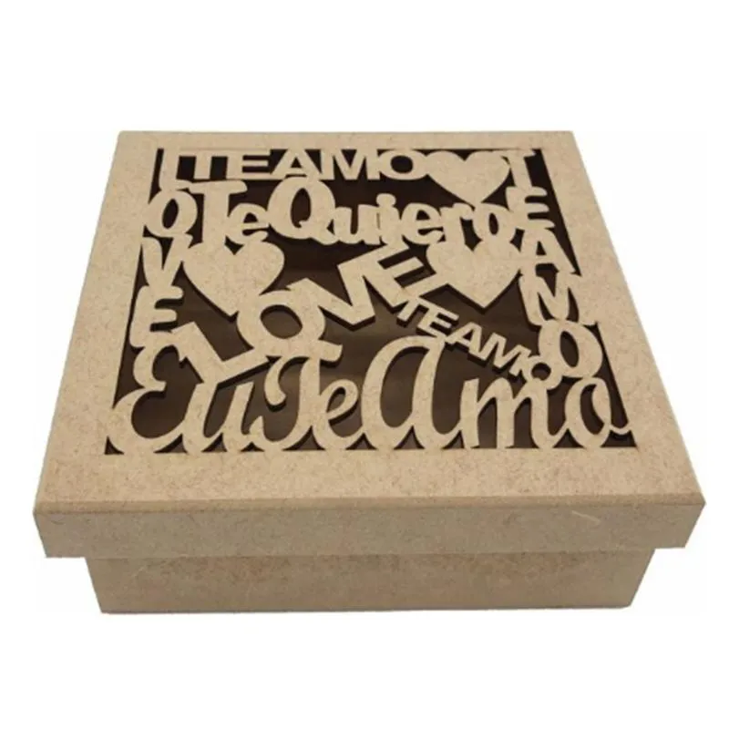 Caixa Love 16x16x6cm em MDF Miess