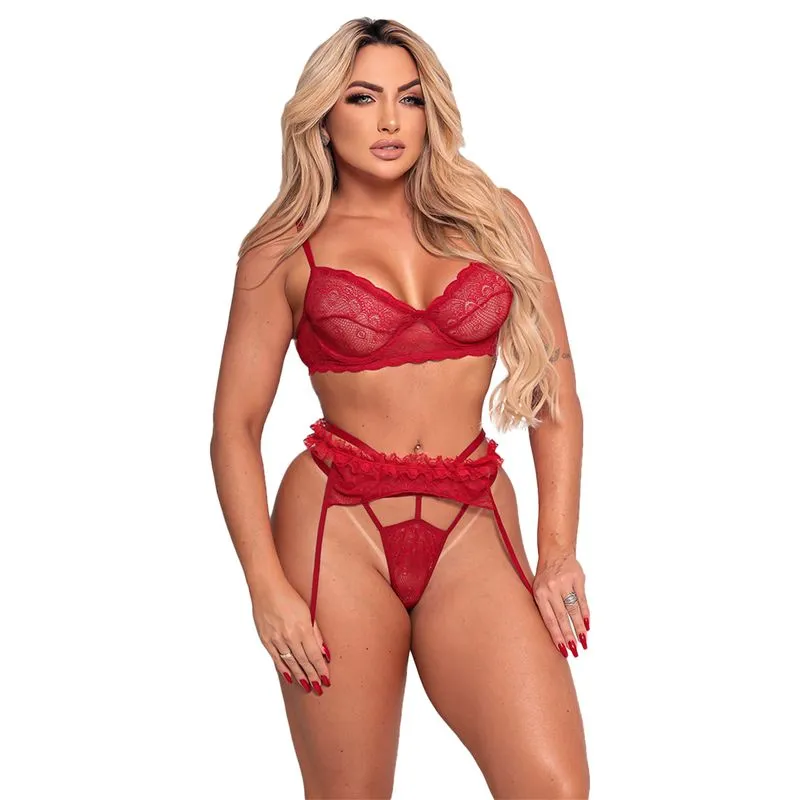 Conjunto Atrevida com Cinta-Liga Coleção Safadinhas Tallyta Moda Apimentada