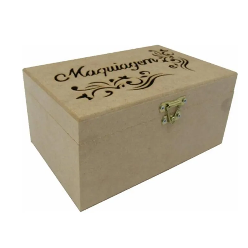Caixa De Maquiagem Com Dobradiça 20x13x9cm em MDF Miess