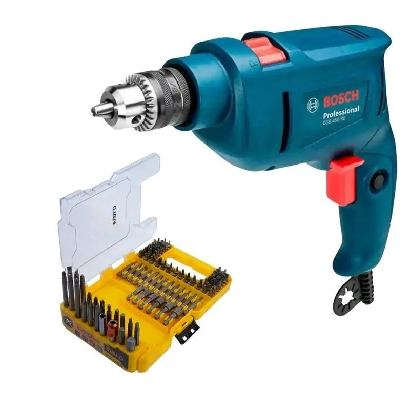 Kit Furadeira Industrial Bosch Profissional 11b5 450w Amarelo 220v