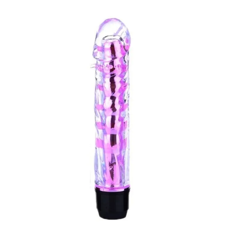 Vibrador Multivelocidade Translúcido com Glande Me Ame Sex Toys