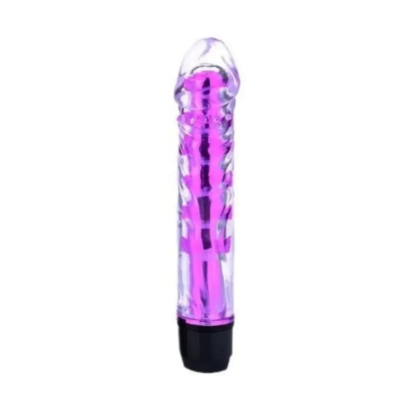 Vibrador Multivelocidade Translúcido com Glande Me Ame Sex Toys