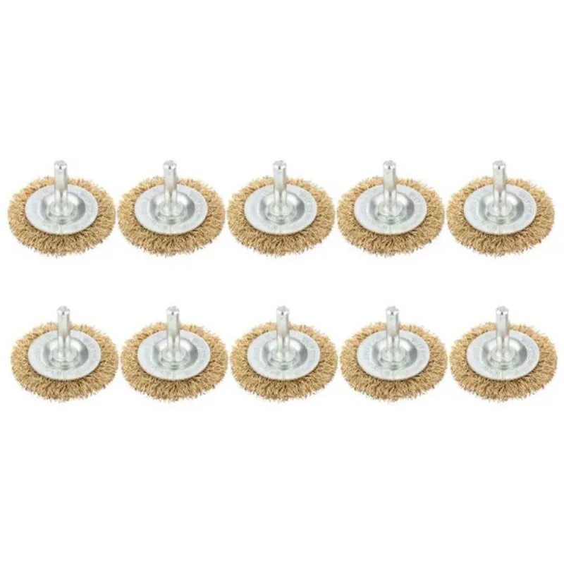 Kit Escova De Aço Copo Ondulada 75 Mm Com Haste M6 Com 10 Unidades Mtx
