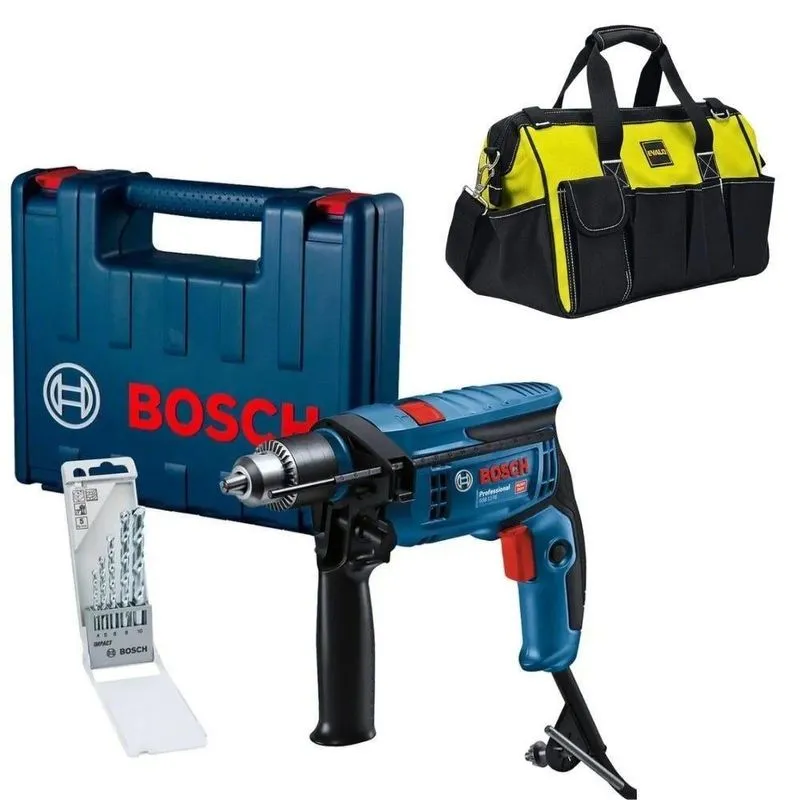Furadeira de Impacto Bosch Profissional GSB 13 RE 750W com 5 Brocas 220V