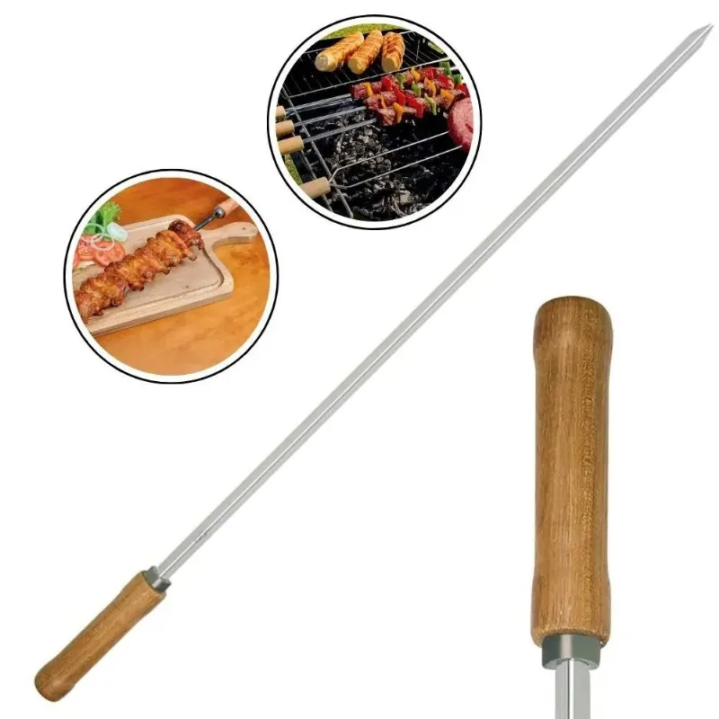 Kit 2 Espetos Simples Para Churrasco 85cm 003204 Mor