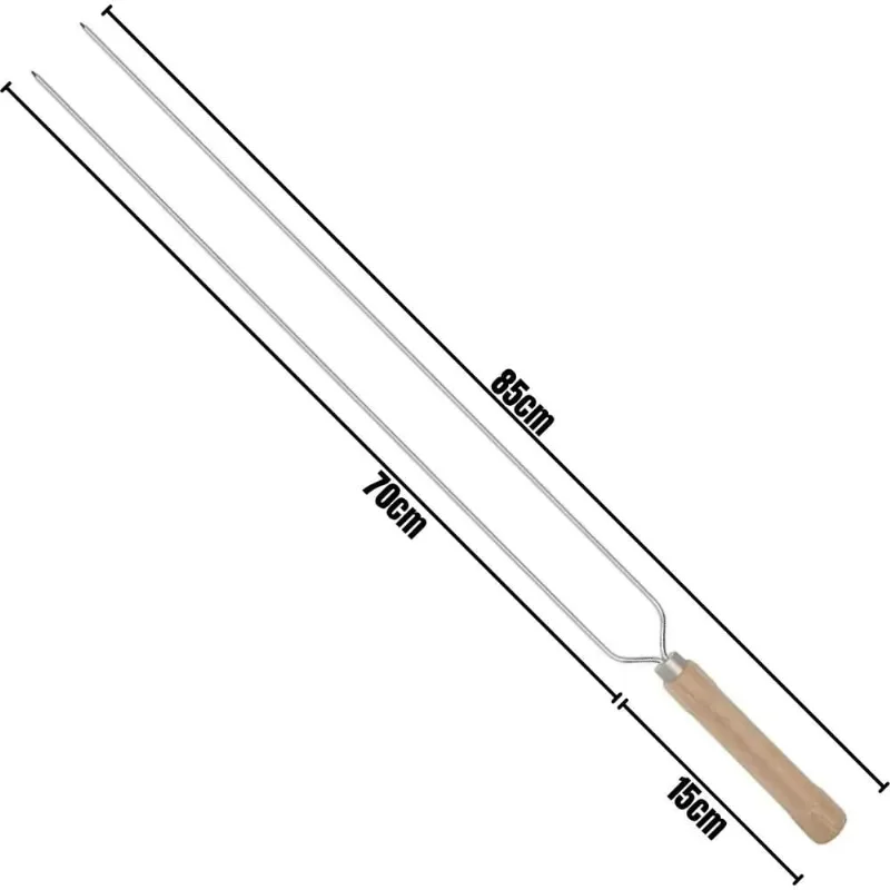 Kit 2 Espetos Duplos Para Churrasco 85cm 003209 Mor