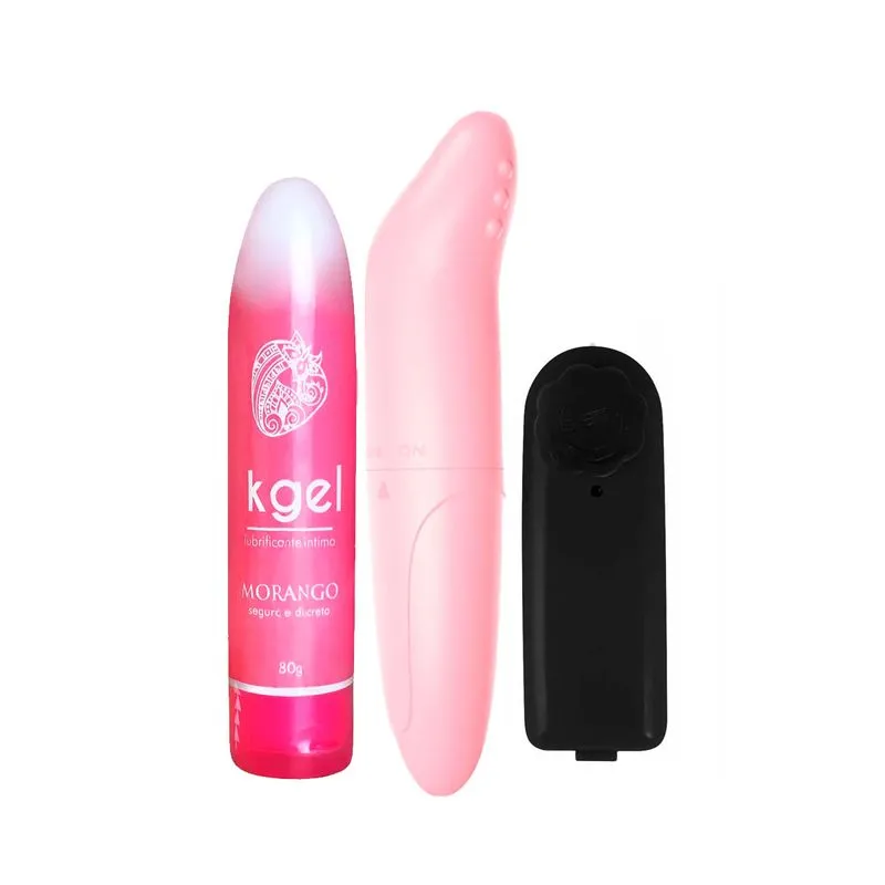 Kit com Lubrificante Íntimo Morango YouVibe Vibrador de Ponto G e Bullet Mini Vibrador