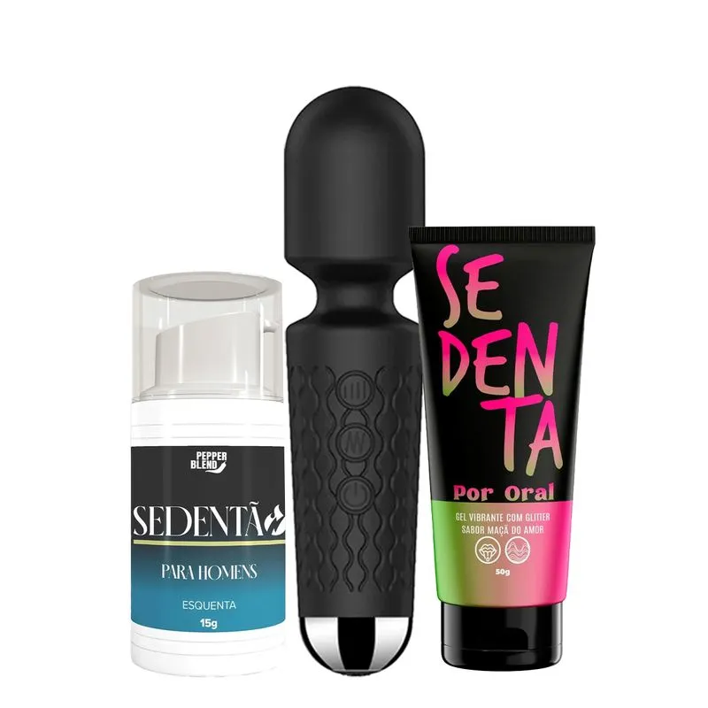 Kit com Sedenta por Oral Maça do Amor Sedentão e Varinha Mágica