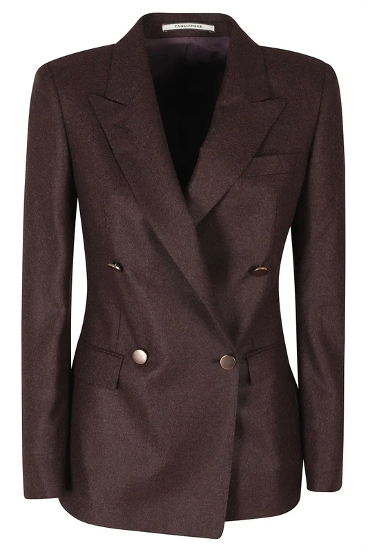 Tagliatore Burgundy Virgin Wool-Blend Blazer IT 46