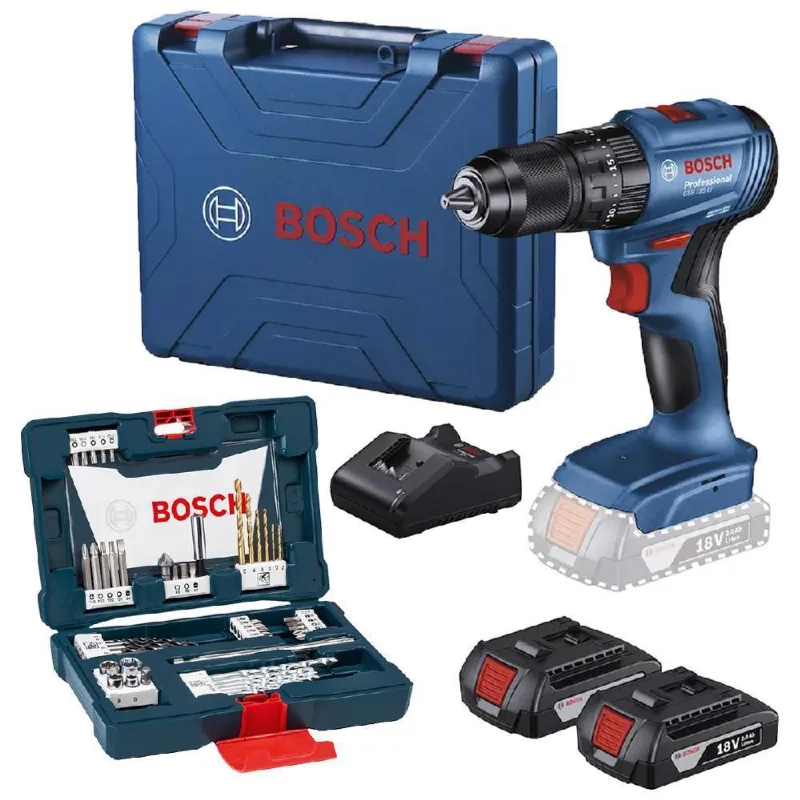 Furadeira Parafusadeira Gsb 185Li 18V + Kit 48 Peças - Bosch