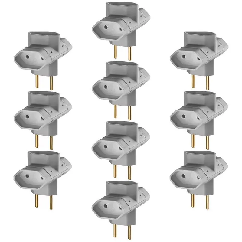 10 Adaptadores Tomada Benjamim Tipo T 3 Saída 10a-250v Ilumi