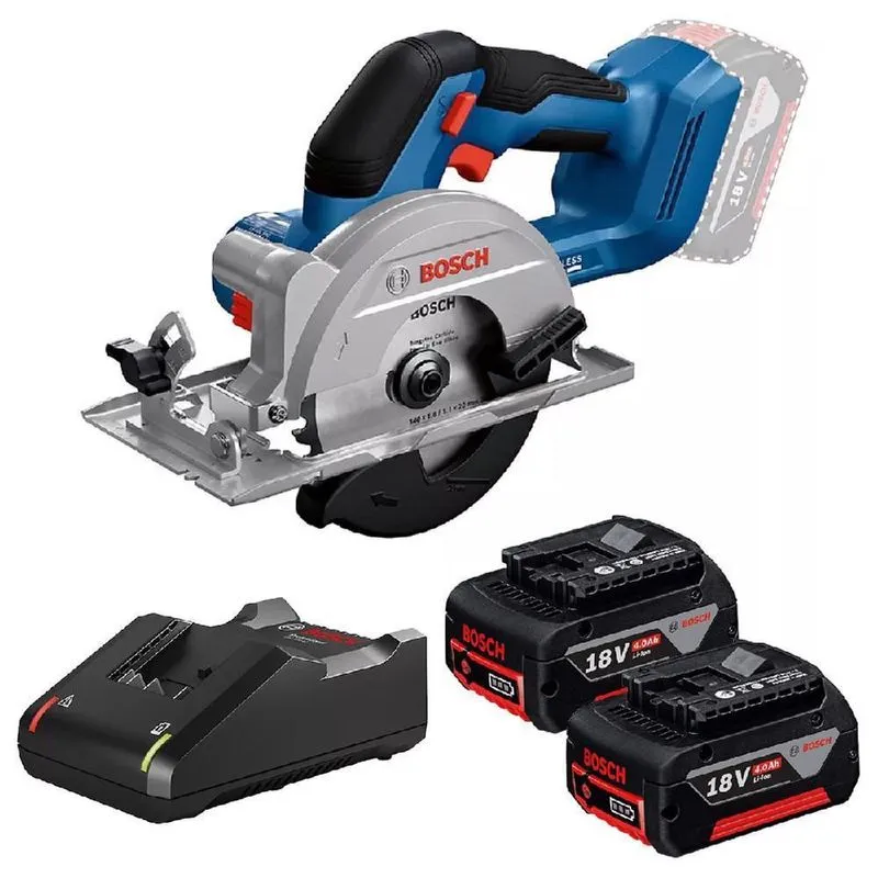 Serra Circular Gks 18v-51 2 Baterias Carregador Disco Bosch