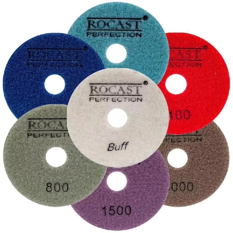 Kit Disco Diamantado Para Polir 4'' Com 7 Peças - Rocast