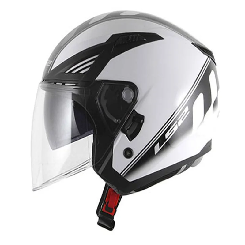 Capacete Original LS2 Of586 Bishop Atom Branco Preto 56