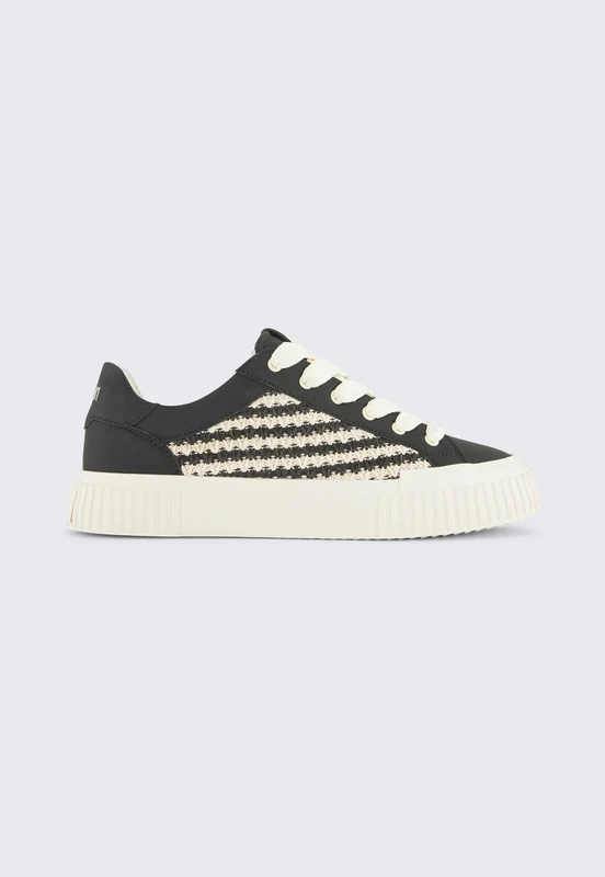 נעלי סניקרס FLAX סוליית פלטפורמה לגברים BLACK / 41