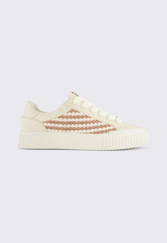 נעלי סניקרס FLAX סוליית פלטפורמה לגברים BEIGE / 42