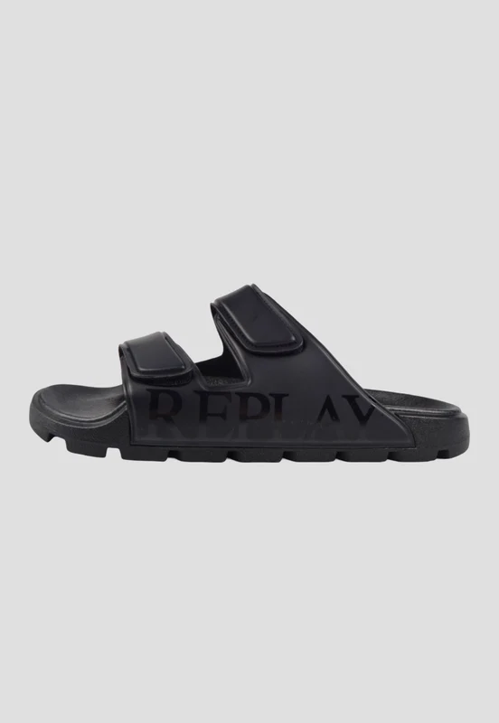 כפכפים TAMY לגברים בצבע שחור עם שתי רצועות BLACK / 45