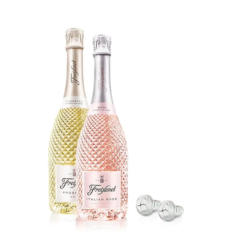 Kit 1 Italian Rosé 750ml + 1 Prosecco D.o.c. 750ml + 2 Rolhas De Policarbonato Freixenet