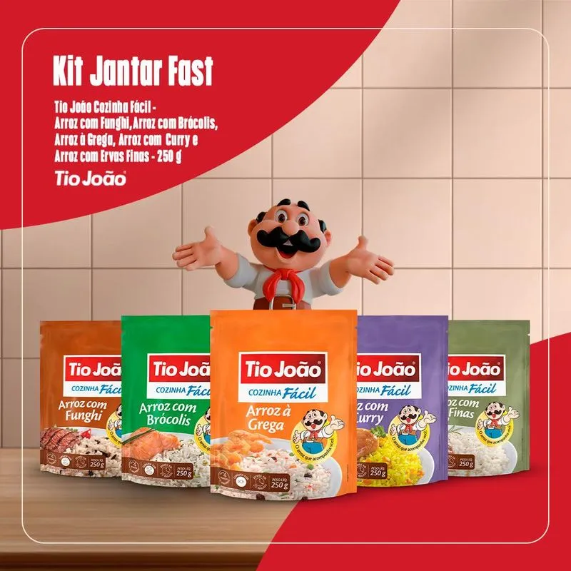 Kit Jantar Fast - Arroz À Grega, Com Ervas Finas, Com Curry, Com Funghi E Com Brócolis