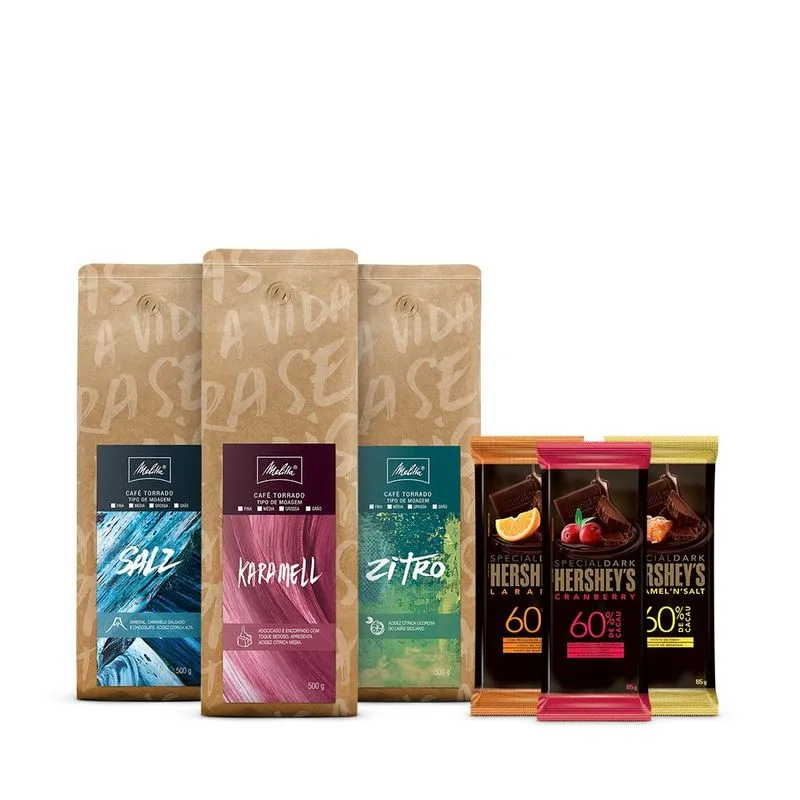 Kit Cafés Especiais 500g + 3 Un Hsy Special Dark 85g