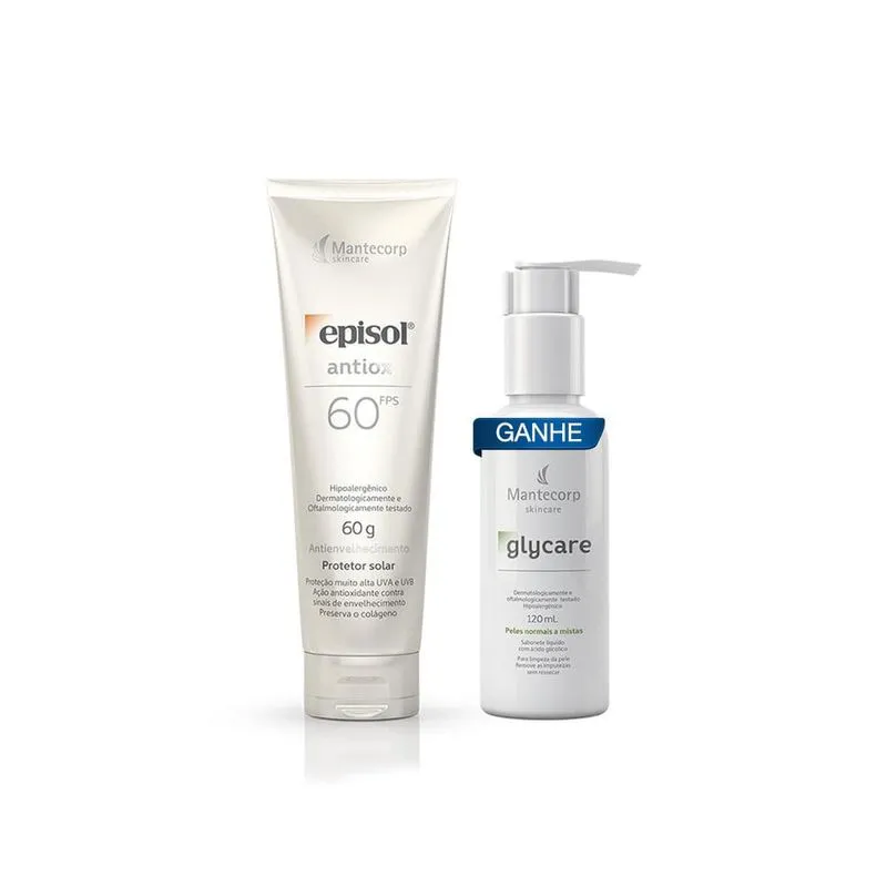 Kit Episol Antiox ProtSolar 60 e Glycare Sabo Facial Líq 120