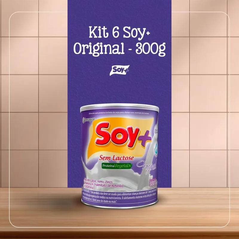 Kit 6 Soy+ Sem Lactose Original - 300g