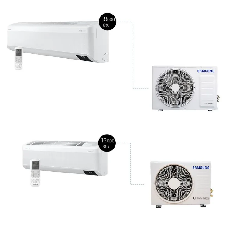 Kit Ar Condicionados 12.000 Btu E 18.000 Btu Digital Inverter WindFree Plus Quente e Frio(220V) Kit