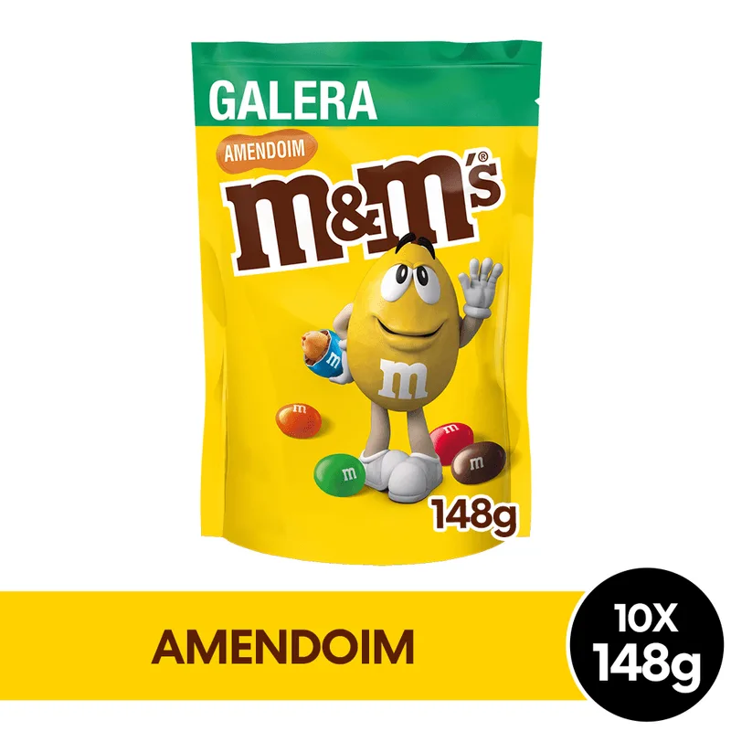 Kit Chocolate M&M'S Amendoim Para A Galera 10 Unid. de 148g