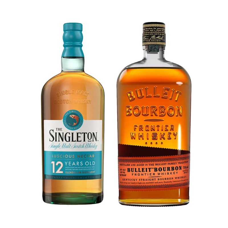 Combo Whisky Singleton Dufftown 12 Anos 750Ml + Whisky Bulleit Bourbon 750Ml