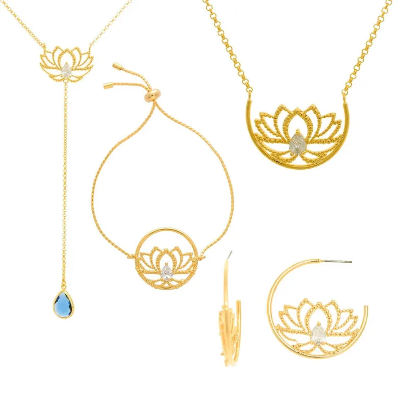 Flávia Pavanelli Flor de Lótus Dourado